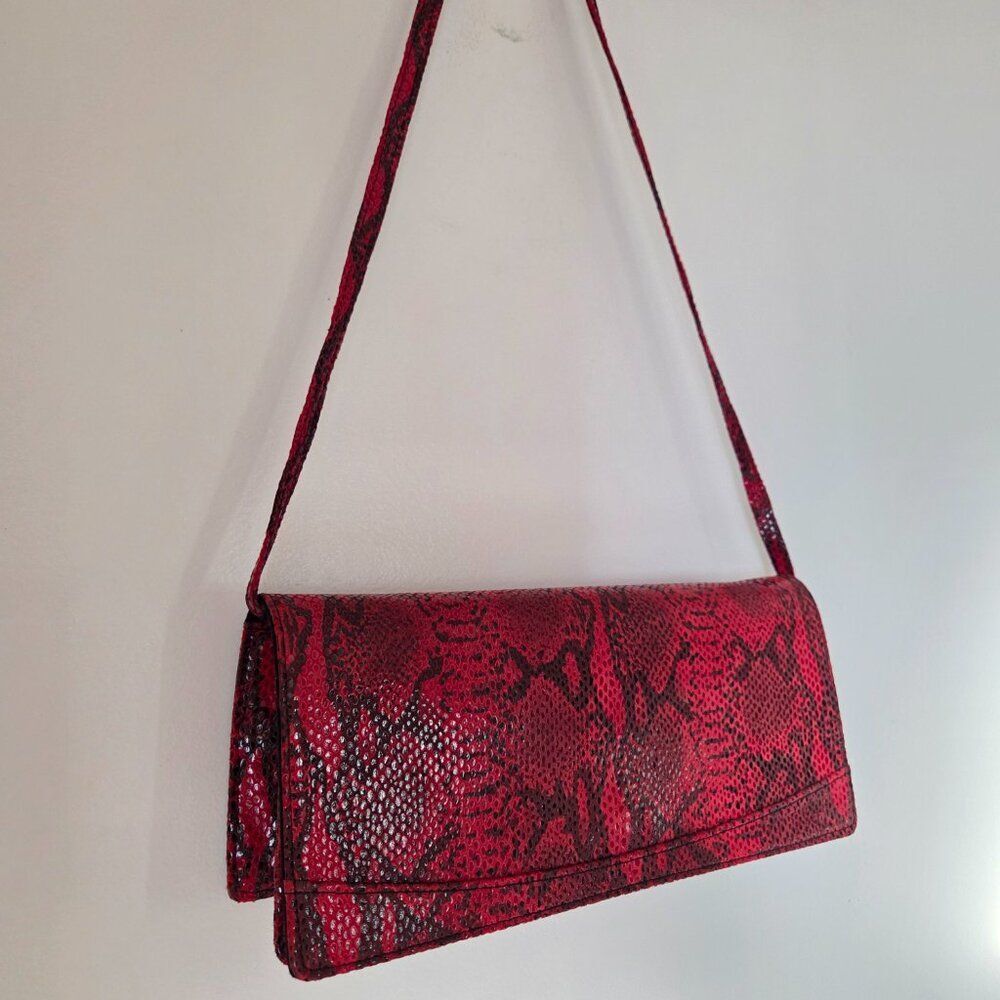 EUC DESIGNER CARLA MANCINI LEATHER HANDBAGS SNAKESKIN
